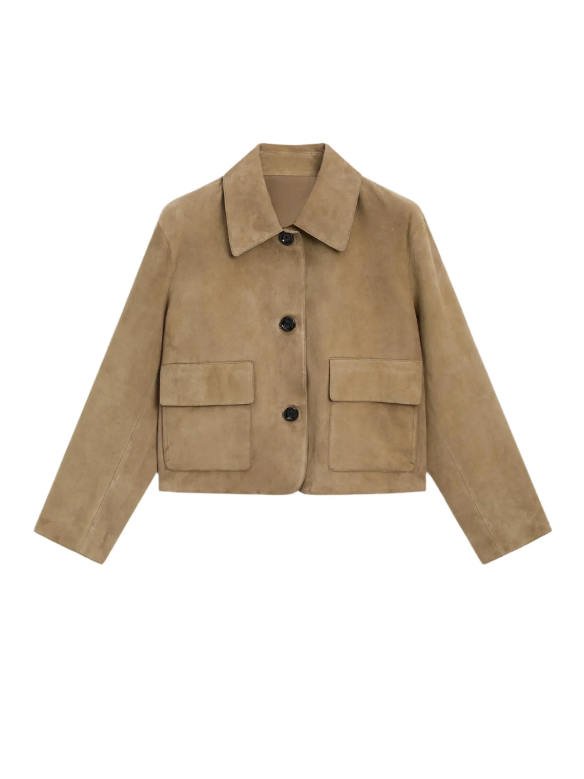Cracked Suede Leather Jacket with Pocket