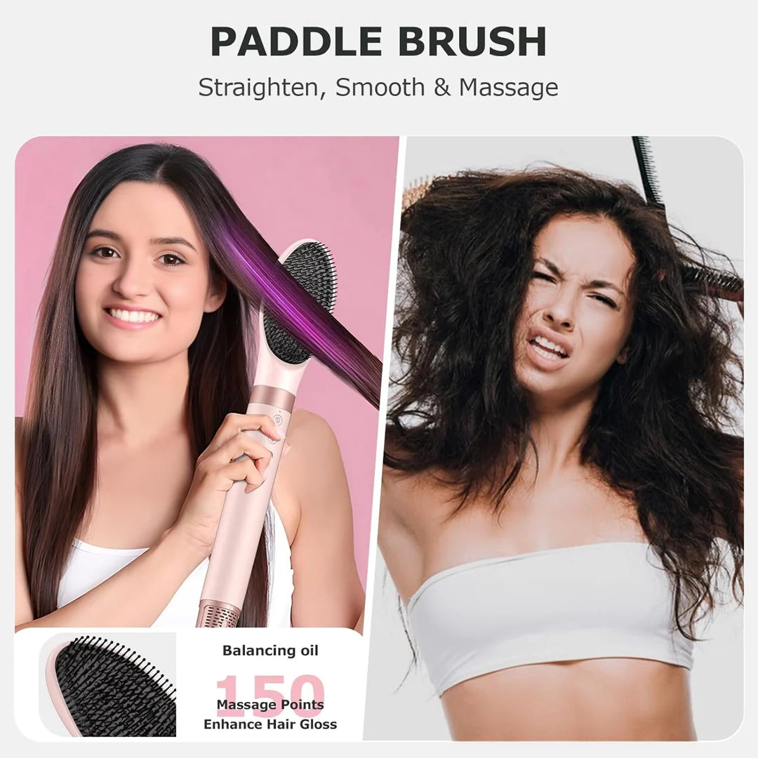 Beauty 5-in-1 Professional Hot Air Hair Styler & Blow Dryer Brush - Frizz-Free Fast Drying for Curls, Volume & Straightening | Ionic Technology & Heat Protection