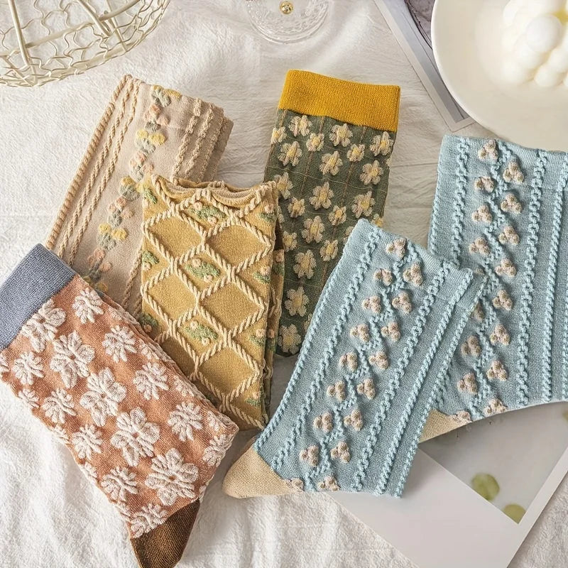 Vintage Embroidered Knit Sock Set
