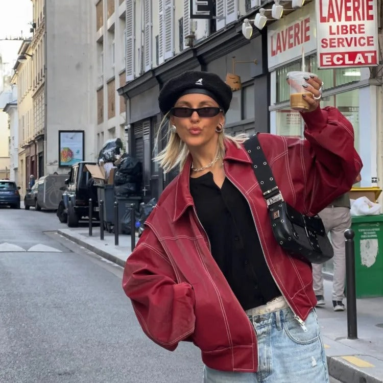 Scarlet Leather Jacket